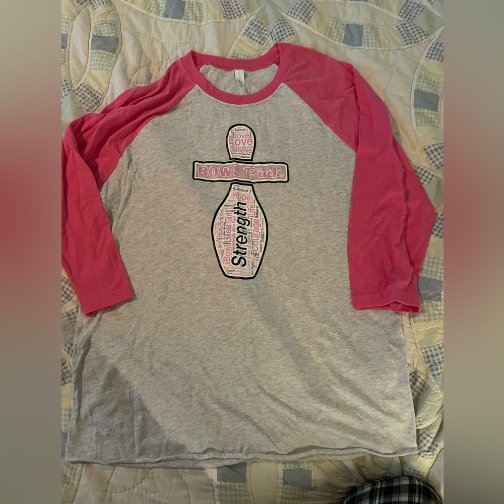 Next Level Bowling Breast Cancer shirt xl
